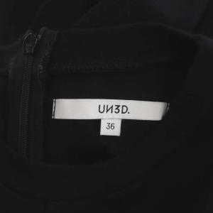 UN3D. 23SS サイドギャザーカットワンピース ロング マキシ丈 長袖 36 黒 ブラック
