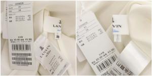 LANVIN en Bleu バルーンスリーブブラウス プルオーバー 七分袖 38 オフホワイト