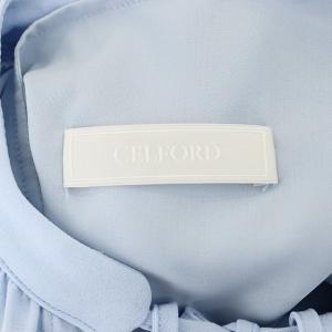 CELFORD ボウタイブラウスコンビワンピース ロング 長袖 36 サックス