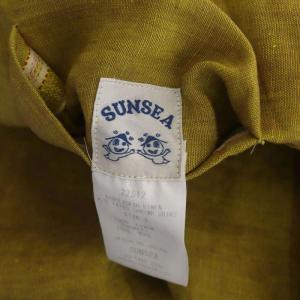 SUNSEA オープンカラーシャツ 五分袖 リネン 3 イエローミックス