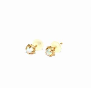 agete K10オパールピアス スタッドピアス ゴールド アクセサリー ジュエリー