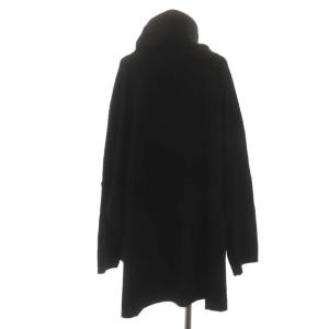 EVERYDAY I LIKE Oversized rib タートルネックプルオーバー ニット セーター チュニック丈 長袖 ワイド 黒 ブラック