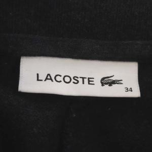 LACOSTE ワンポイントロゴ 長袖ワンピース ポロシャツワンピース ロング ミモレ丈 八分袖 34 チャコールグレー