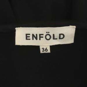 ENFOLD スリットデザイン アシンメトリープルオーバー カットソー 長袖 36 黒 ブラック