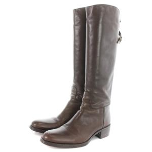 SARTORE ジョッキーブーツ ロング レザー 37.5 24-24.5cm 茶色 ブラウン