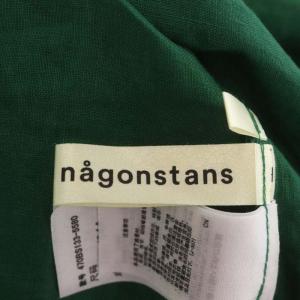 nagonstans リネン ワンピース ロング Vネック 長袖 38 緑 グリーン