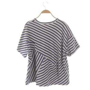 sacai luck ボーダー 半袖 カットソー Tシャツ 青 ブルー グレージュ