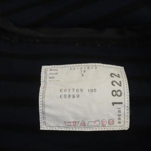 sacai パール ビジュー ボーダー 半袖 カットソー プルオーバー 3 紺 黒 ネイビー ブラック