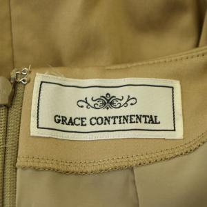 GRACE CONTINENTAL コクーン 膝丈ノースリーブドレス ワンピース コットン混 38 ベージュ