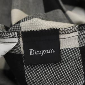 Diagram GRACE CONTINENTAL 23SS チェック ロングワンピース マキシ丈 ノースリーブ スキッパー 38 黒 生成り エクリュ
