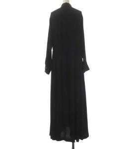 upper hights DAY ウエストギャザー ロングシャツワンピース マキシ丈 長袖 1 濃紺 ダークネイビー