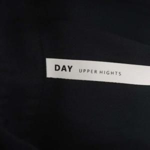 upper hights DAY ウエストギャザー ロングシャツワンピース マキシ丈 長袖 0 黒 ブラック