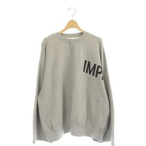 23AW UpcycleLino 裏毛メッセージプルオーバー IMPISH トレーナー スウェット F グレー ブラック