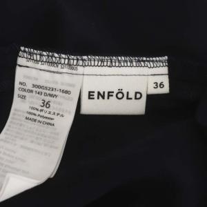 ENFOLD 23SS CIRCLE DRAPE PANTS ワイド イージー デザイン 36 ダークネイビー