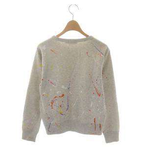 POLO RALPH LAUREN ペイントデザイン 裏起毛プルオーバー スウェット パーカー トレーナー 長袖 XS 杢グレー