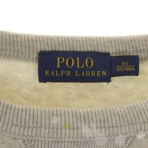 POLO RALPH LAUREN ペイントデザイン 裏起毛プルオーバー スウェット パーカー トレーナー 長袖 XS 杢グレー