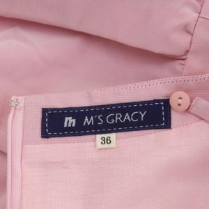 M'S GRACY ワンピース 膝丈 リボン ノースリーブ 36 ピンク