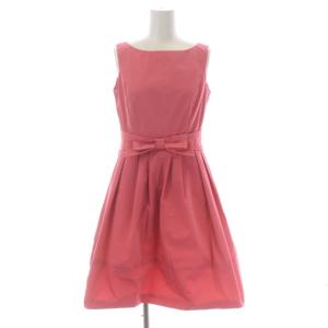 ノースリーブワンピース 膝丈 リボン 36 ピンク