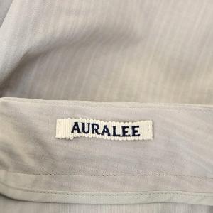 AURALEE 21SS WASHED FINX RIPSTOP CHAMBRAY BELTET PANTS ツータックワイドパンツ ストライプ