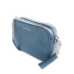 MICHAEL KORS ショルダーバッグ レザー タッセル チェーン 青 ブルー