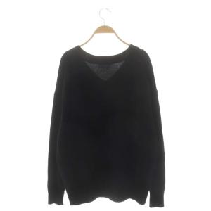 L'Appartement 21AW Feminity Knit ニット セーター 長袖 Vネック カシミヤ ウール混 黒 ブラック