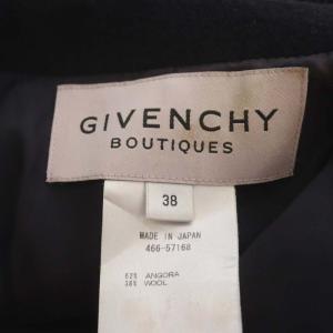 GIVENCHY BOUTIQUES アンゴラ コート アウター リボンベルト付き 38 黒 ブラック