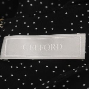 CELFORD 20SS ドットワンピース ロング 半袖 36 黒 白 ブラック ホワイト