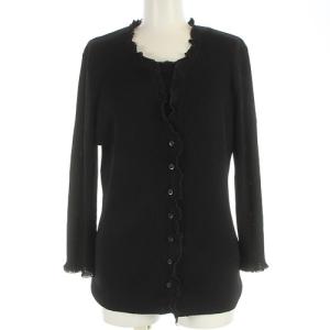 アンサンブルニット カットソー カーディガン 半袖 長袖 44 XXL 黒 ブラック 大きいサイズ