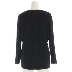 23区 アンサンブル ニット カットソー カーディガン 半袖 七分袖 44 XXL 紺 ネイビー 大きいサイズ