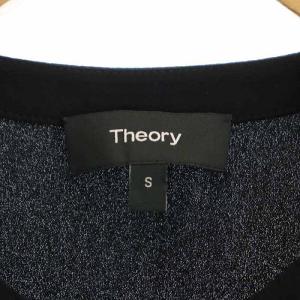 Theory POWDER CREPE UTL SHIRT F ブラウス ハーフボタン フレンチスリーブ S 黒 ブラック