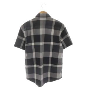 BLACK LABEL CRESTBRIDGE チェック 半袖シャツ BD ボタンダウン M 黒 白 グレー