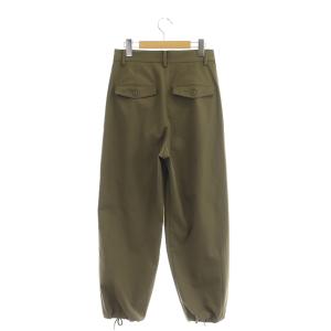 UNITED ARROWS ポリエステルツイルドロストヘムパンツ 裾ドロストパンツ 36 オリーブ