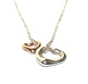 TIFFANY&Co. ダブルオープンハート ネックレス AG925 Au750 ペンダント シルバー ピンクゴールド