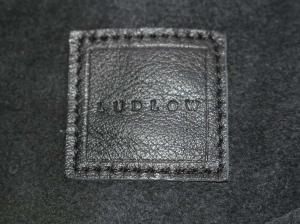 LUDLOW スカラップ ショルダーバッグ ワンショルダー 斜め掛け 巾着 レザー 黒 ブラック