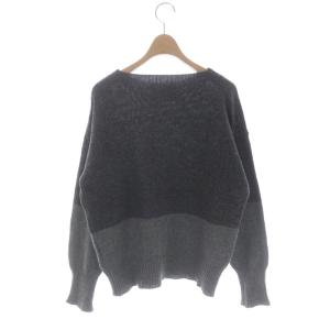 MHL. 21AW COTTON LAMBSWOOL 配色プルオーバーニット セーター ウール 長袖 2 ダークグレー グレー