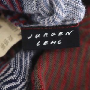 JURGEN LEHL ラミーリネン混 ボーダー柄ミックスニット カットソー 長袖 M マルチカラー