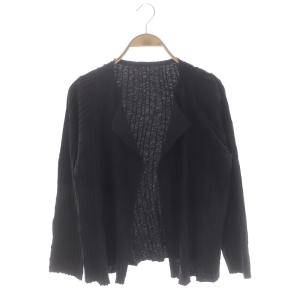 コットンリネン羽織カーディガン ニット チャコールグレー