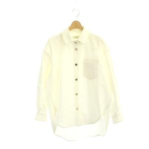 22SS JOPPA BOYFRIEND SHIRT デニムシャツ 長袖 ロゴボタン 金ボタン 6 白 オフホワイト