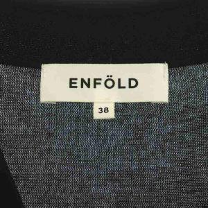 ENFOLD 23SS HEXAGON CARDIGAN ニット 長袖 Vネック コクーン 38 ブラック