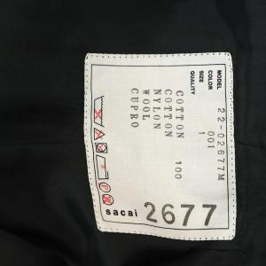 sacai 22SS Cotton Weather Mix Jacket レイヤード シングルジャケット 段返り