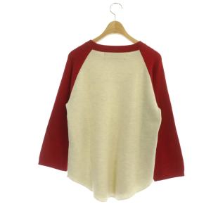 Shinzone ザシンゾーン THE SHINZONE ラグランニット セーター 長袖 ウール混 赤 クリーム色 レッド