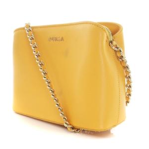 FURLA TESSA XS ショルダーバッグ レザー チェーン ロゴ 黄 イエロー