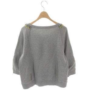 GRACE CONTINENTAL ビジュースウェット トップス カットソー 七分袖 36 グレー