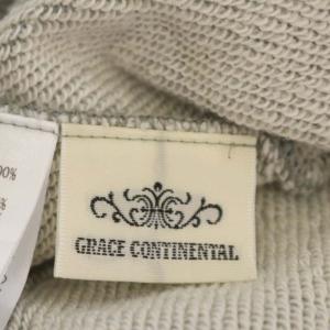 GRACE CONTINENTAL ビジュースウェット トップス カットソー 七分袖 36 グレー