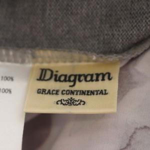 Diagram GRACE CONTINENTAL カーディガン 切替 長袖 ビジューボタン 花柄 36 グレー ピンク