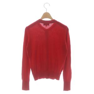 BLUE LABEL CRESTBRIDGE チェック カーディガン ニット 長袖 38 赤 レッド