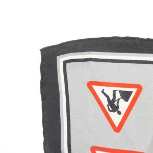 ANYA HINDMARCH スカーフ シルク ワーク柄 総柄 ロゴ グレー マルチカラー