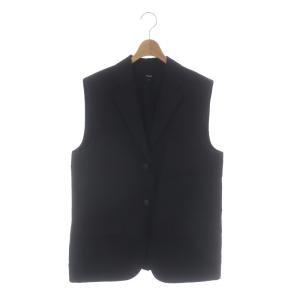 23SS Galena Linen Boxy OS Vest リネンベスト 前開き P/S 黒 ブラック