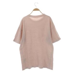 Deuxieme Classe loose Tシャツ カットソー ダメージ加工 五分袖 ヴィンテージ調 スモークピンク