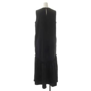 BEAUTY&YOUTH UNITED ARROWS リネンライクティアードワンピース ロング マキシ ノースリーブ 黒 ブラック